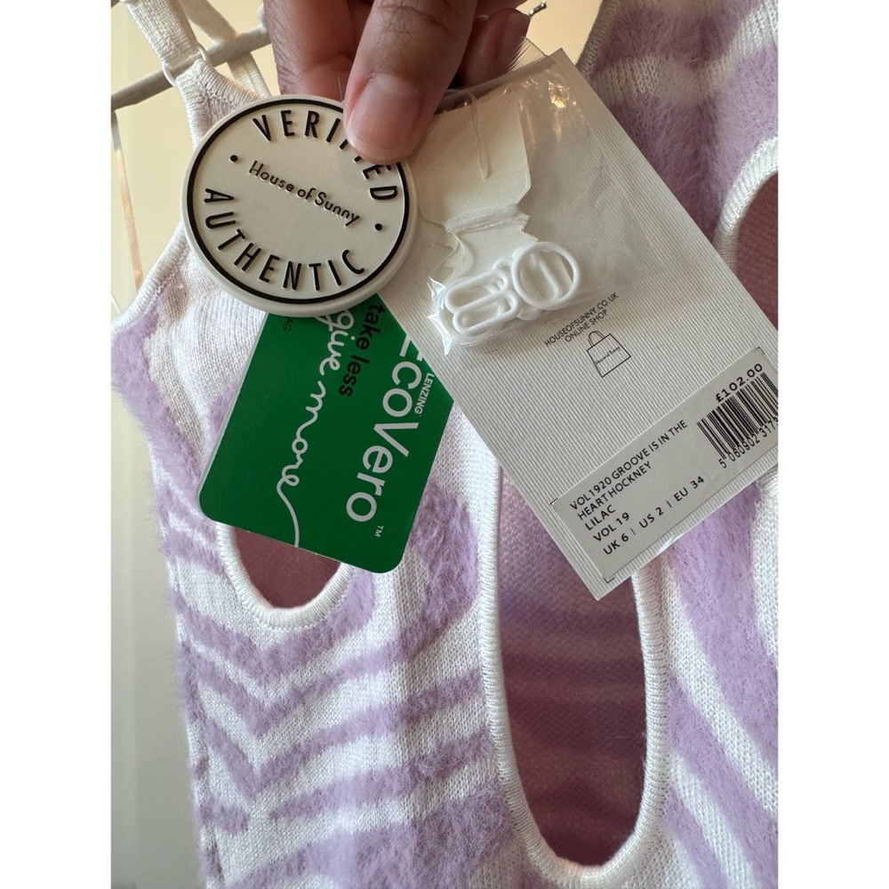 House of Sunny Groove Is In The Heart Hockney Midi Dress, Lavender Pink, XS, NWT - Picture 10 of 11